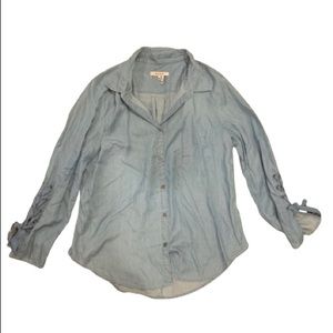 Zozo Laceup Sleeve Chambray shirt